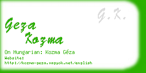 geza kozma business card