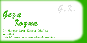 geza kozma business card